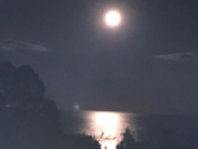 海面の月光